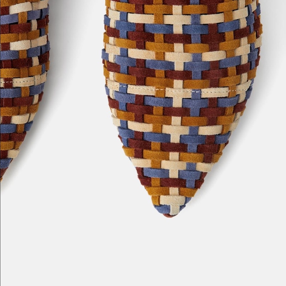 ZARA LEATHER MULTICOLOR WOVEN SANDAL - Picture 2 of 5